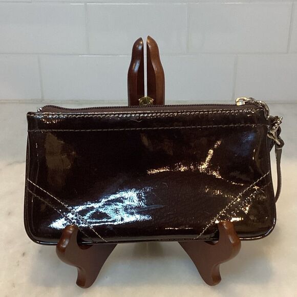 Coach High Gloss Patent Leather Clutch Wristlet - Picture 5 of 14